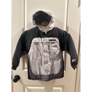 NFL Vintage Raiders Unisex Puffer Toddler Jacket (Black/Grey) Size M 5/6
